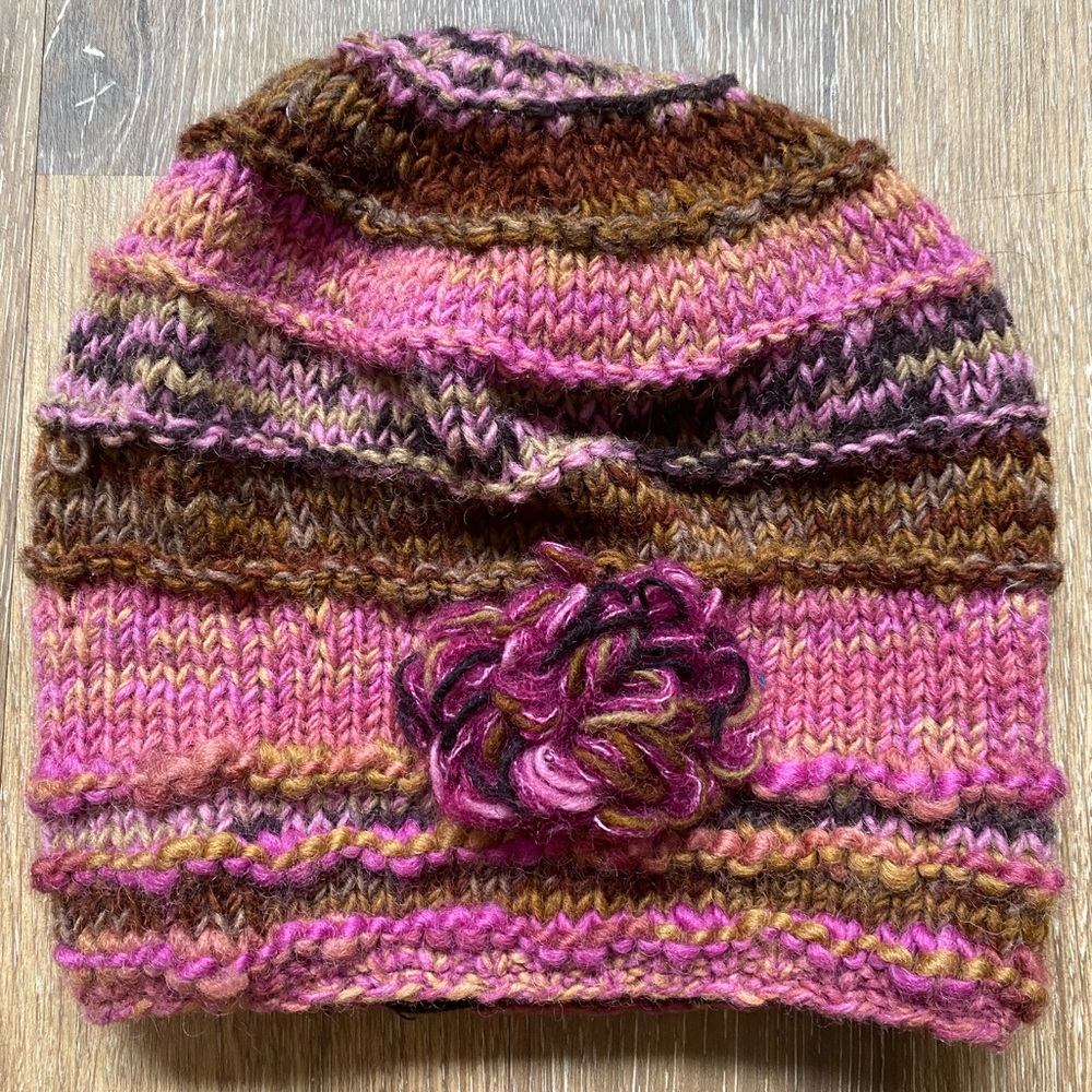 Crocheted Knit Slouchy Hat